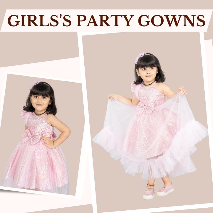 Maroon Mother Daughter Gown Dresses for Both - Lotus Lehenga Choli
